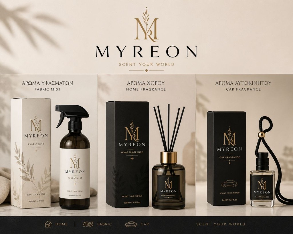 Η συλλογή MYREON: άρωμα υφάσματος, χώρου και αυτοκινήτου
